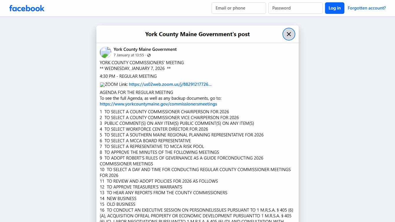 YORK COUNTY COMMISSIONERS'... - York County Maine Government Facebook